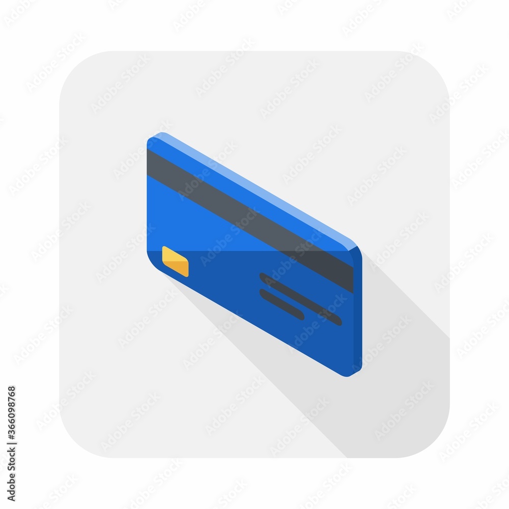 Credit card Blue left view icon vector isometric. Flat style vector illustration. Credit card Blue left view icon vector isometric. Flat style vector illustration.
