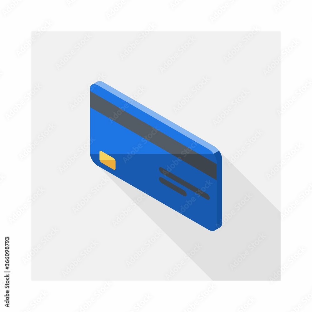 Credit card Blue left view icon vector isometric. Flat style vector illustration. Credit card Blue left view icon vector isometric. Flat style vector illustration.