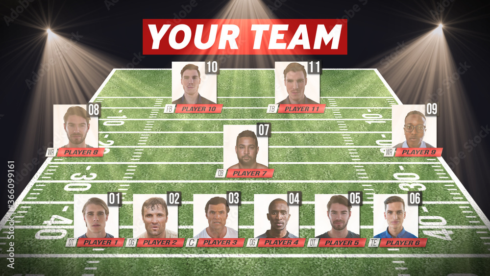 American Football Draft Line Up Stock Template Adobe Stock