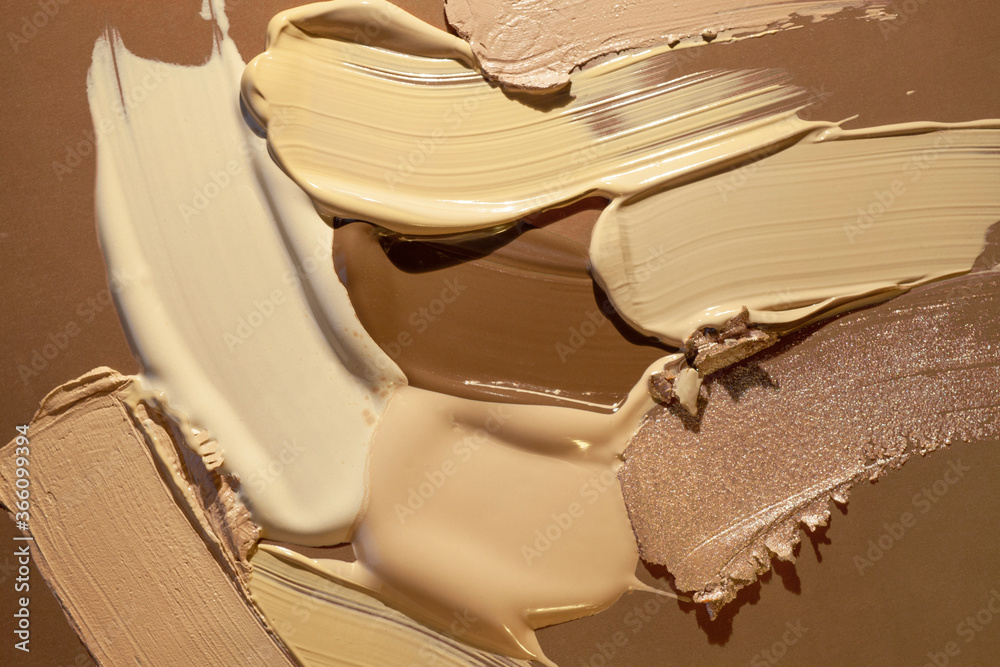 Texture of smudge cosmetic cream foundation liquid background - obrazy, fototapety, plakaty 