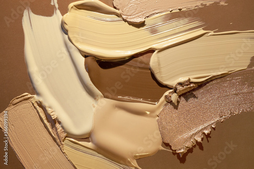 Valokuva Texture of smudge cosmetic cream foundation liquid background