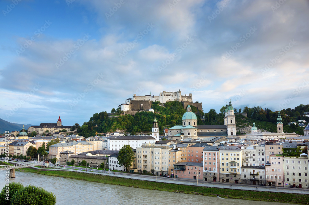 Aerial View of Salzburg, Austria, Europe