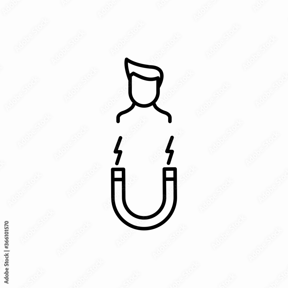 Outline magnet human icon.Magnet human vector illustration. Symbol for web and mobile