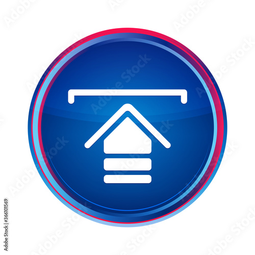Upload icon silky blue round button aqua design illustration