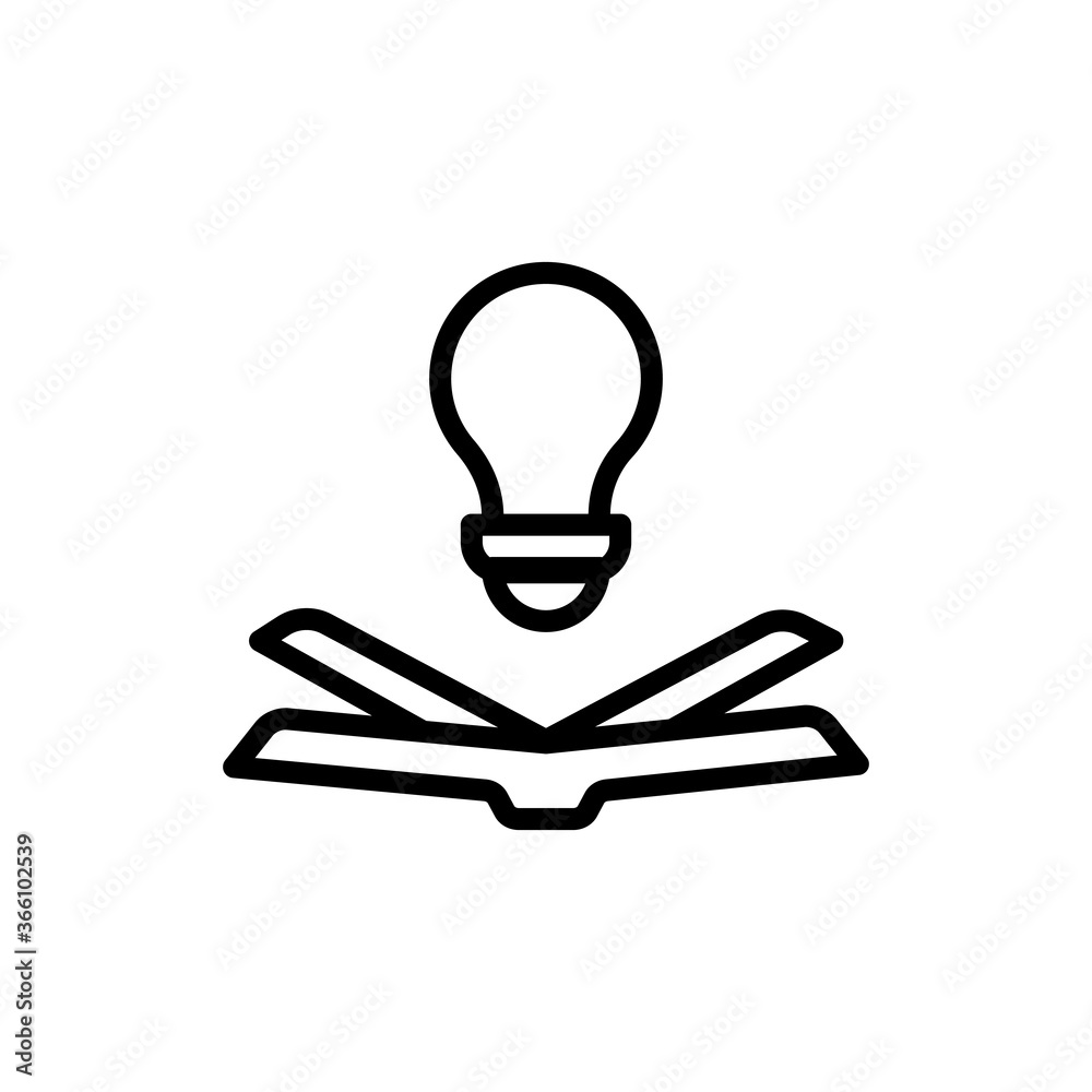 Book, idea, bulb icon. Simple line, outline vector elements of knowledge icons for ui and ux, website or mobile application Book, idea, bulb icon. Simple line, outline vector elements of knowledge icons for ui and ux, website or mobile application