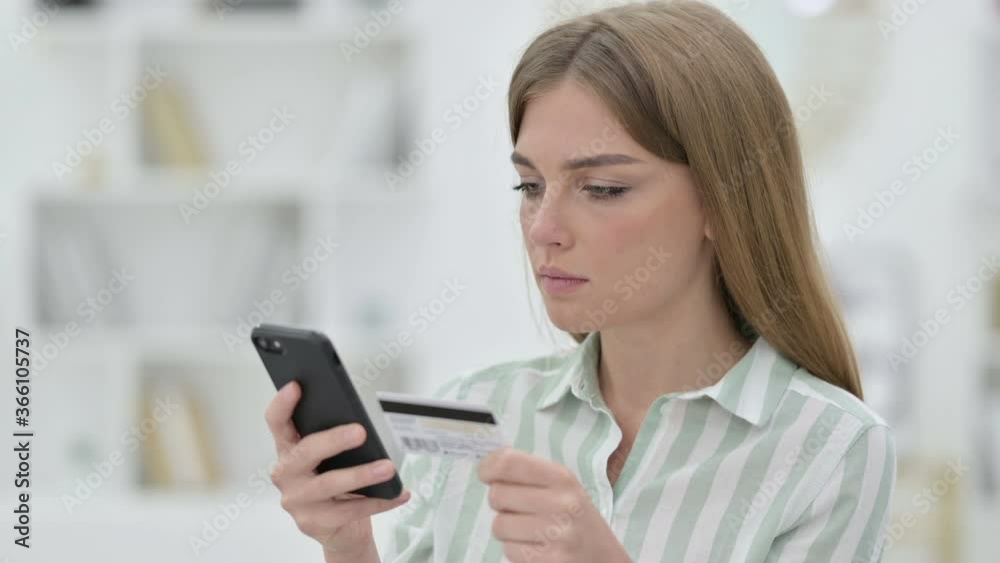 Portrait of Young Woman making Online Payment on Smartphone Portrait of Young Woman making Online Payment on Smartphone