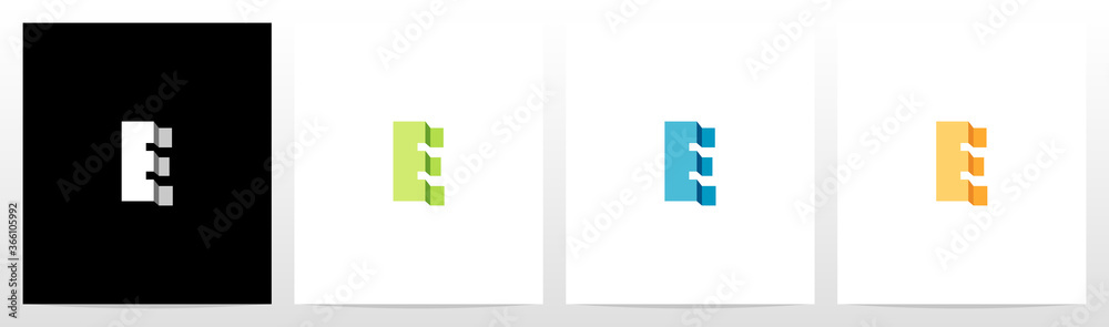 Obraz premium Folded Letter Logo Design E