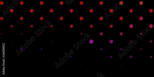 Dark Pink, Red vector pattern with coronavirus elements.