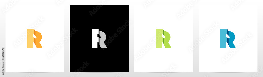 Folded Letter Logo Design R Folded Letter Logo Design R
