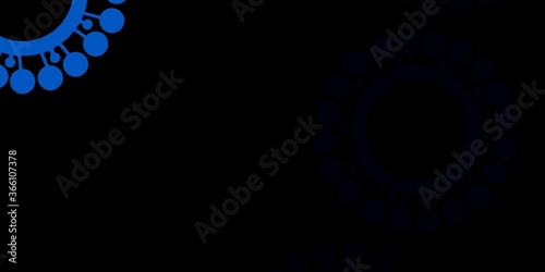 Dark blue, yellow vector texture with disease symbols.