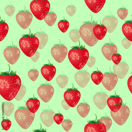 Fototapeta Naklejka Na Ścianę i Meble -  seamless pattern with strawberry