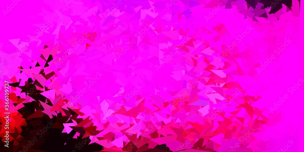 Dark purple, pink vector abstract triangle texture.