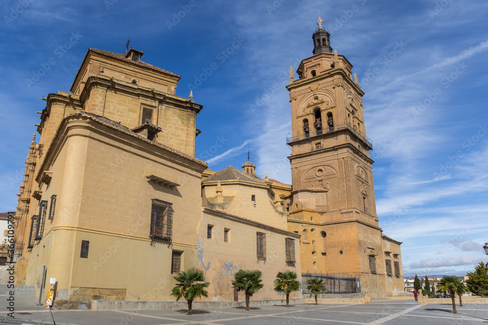 Cathedral square in the center of Guadix, Spain