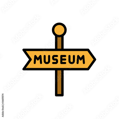 Sign, museum icon. Simple color with outline vector elements of historical things icons for ui and ux, website or mobile application