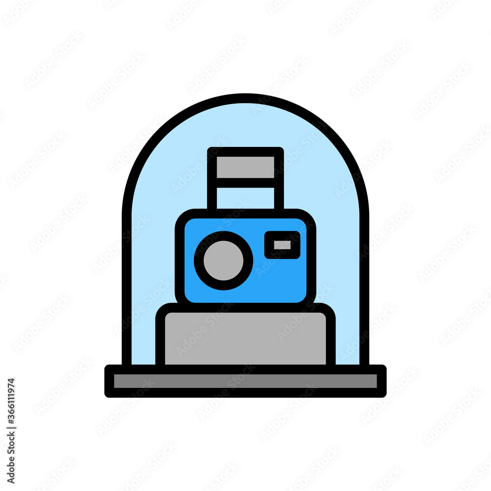 Fototapeta premium Old camera, museum icon. Simple color with outline vector elements of historical things icons for ui and ux, website or mobile application