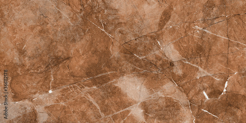 Cuadro en lienzo Closeup surface abstract marble pattern at the brown stone floor texture background, luxurious wallpaper with copy space, Emperador breccia natural pattern of marbel, polished quartz slice mineral