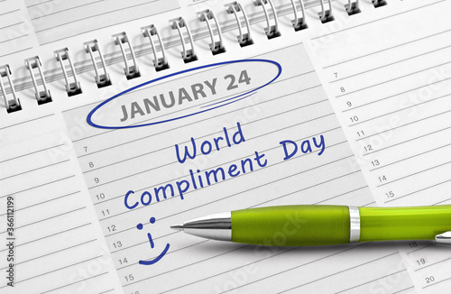 Note "January 24, World Compliment Day"