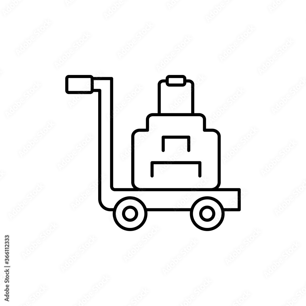 Luggage, cart, travel icon. Simple line, outline vector elements of tourism for ui and ux, website or mobile application Luggage, cart, travel icon. Simple line, outline vector elements of tourism for ui and ux, website or mobile application