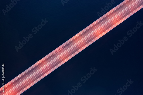Illuminated highway road ov...