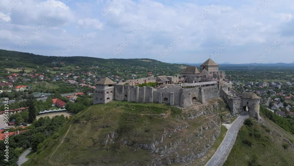 Aerial shot. Beautiful aerial video of Sumeg castle. Shooting in 4K video. Cinematic Aerial Footage of a Hungarian castle. Hungary, Europe Aerial shot. Beautiful aerial video of Sumeg castle. Shooting in 4K video. Cinematic Aerial Footage of a Hungarian castle. Hungary, Europe
