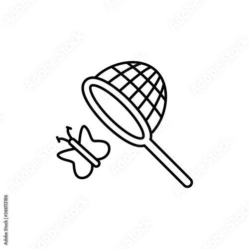 Butterfly catcher, travel icon. Simple line, outline vector elements of tourism for ui and ux, website or mobile application