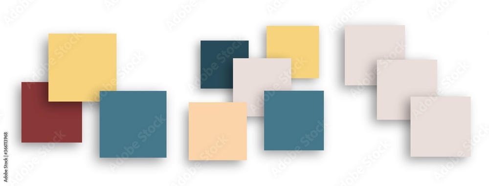 Blank banners composition. Abstract colourful background, modern decorative posters template. Empty square space for business presentation, cards mockup vector set. Poster card, shape illustration