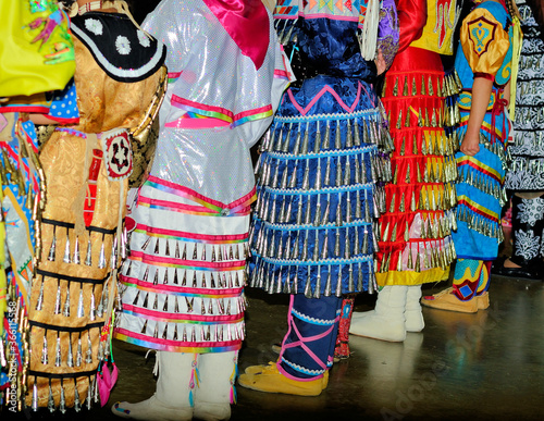 Colorful powwow Jingle dresses