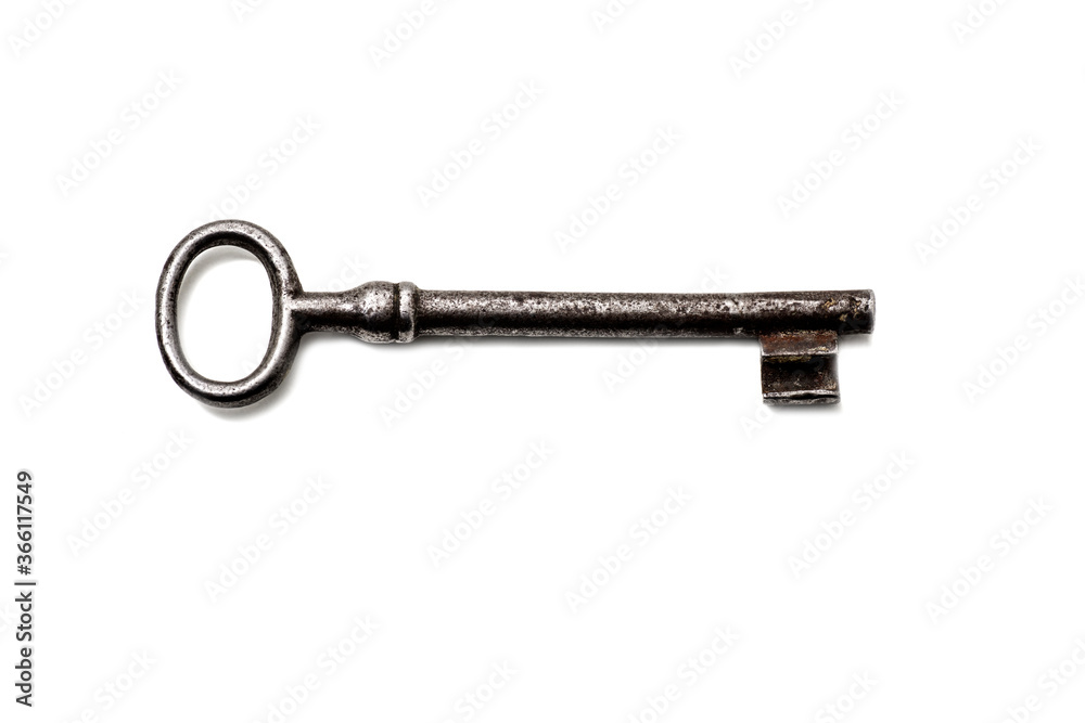 old iron key isolated on white background old iron key isolated on white background