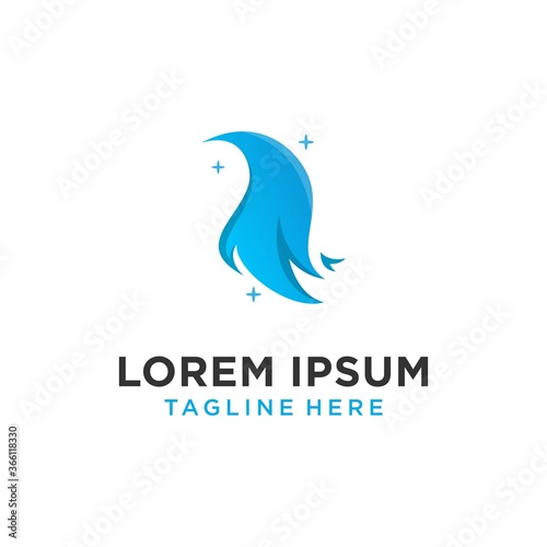 Abstract bird ice modern logo