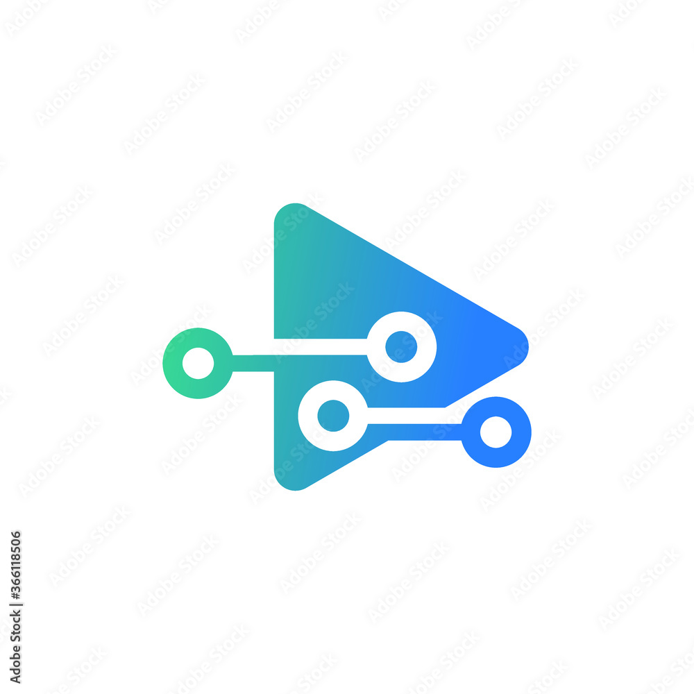 Video Digital Logo Design Template. Triangle technology icon. Stock illustration Video Digital Logo Design Template. Triangle technology icon. Stock illustration