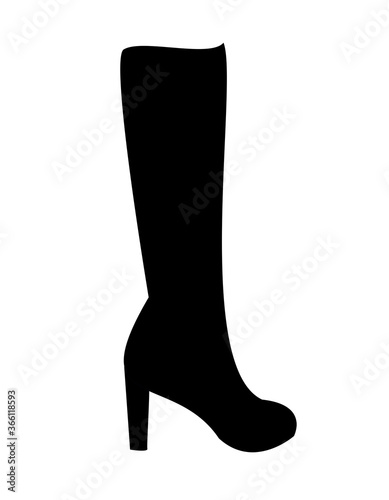 Black silhouette of a woman's high-heeled boot
