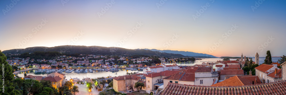 Panoramic view of the city of Rab in Croatia