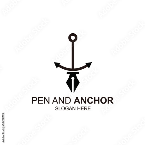 symbol icon Illustration Of anchor and pen inspiration