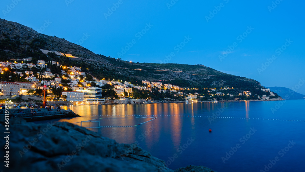 Light of Dubrovnik on the sea