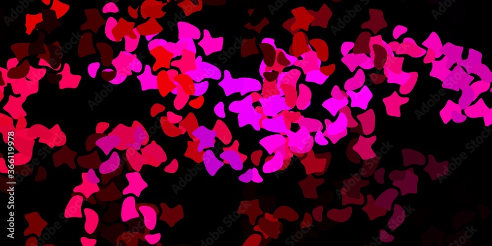 Dark pink vector pattern with abstract shapes.