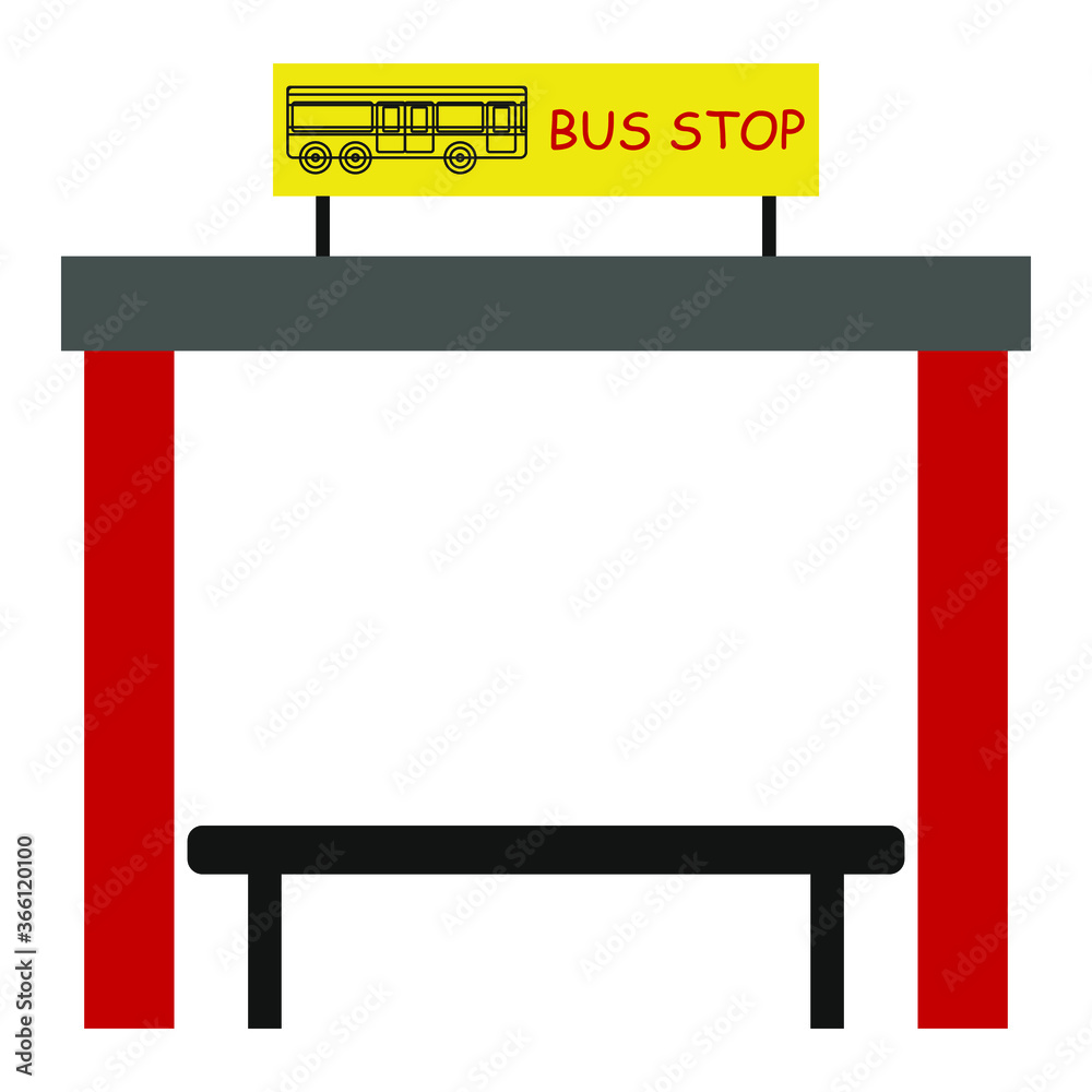 Fototapeta premium Empty bus stop on a white background