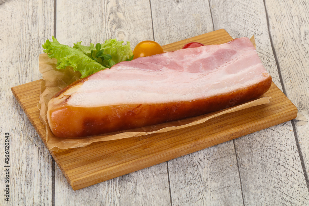 Smoked pork breast with salad leaves Smoked pork breast with salad leaves