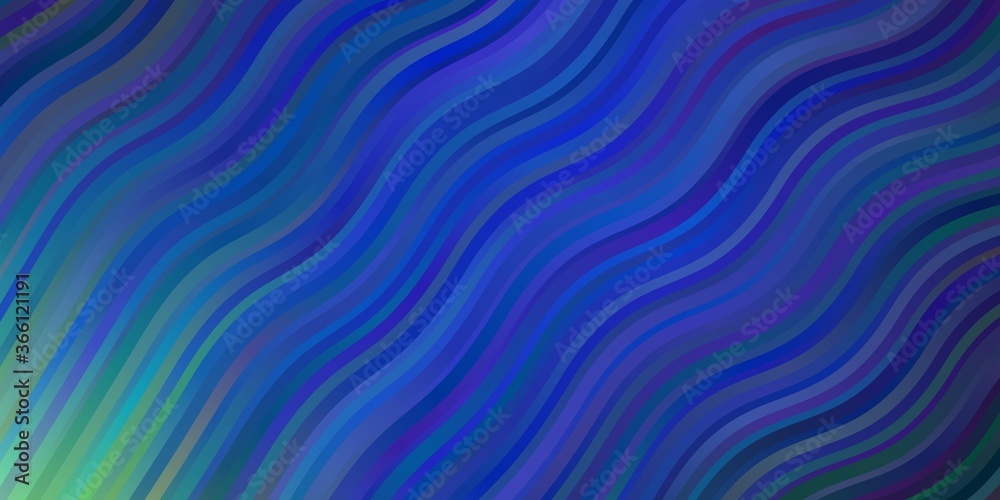 Obraz premium Dark Blue, Green vector texture with circular arc. Bright sample with colorful bent lines, shapes. Template for your UI design.