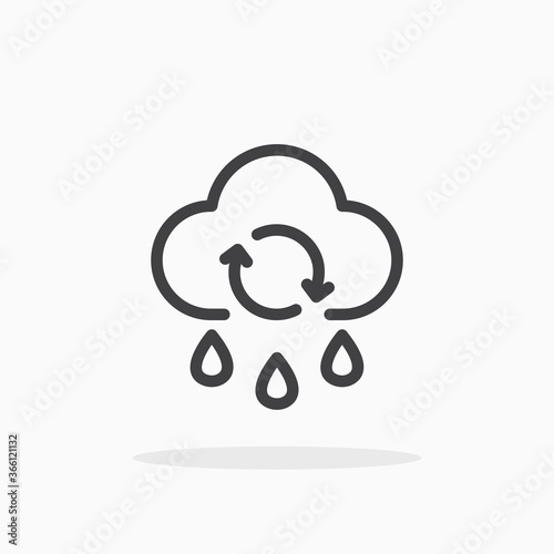 Rainwater harvesting icon in line style. Editable stroke.