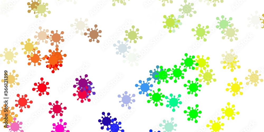 Light multicolor vector template with flu signs.