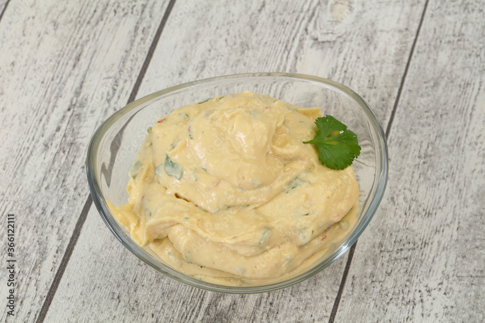 Hummus snack with olive oil Hummus snack with olive oil