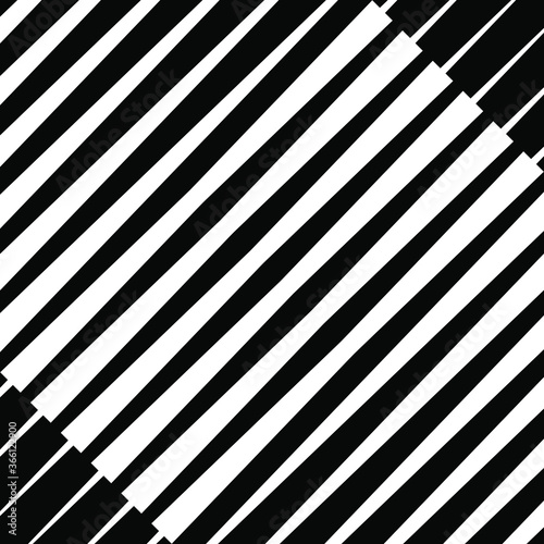 White diagonal triangle stripes. Abstract monochrome background. Vector illustration. Oblique shape.  Design element. Trendy pattern for prints  web pages  template and textile design