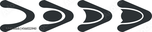 Set of rounded vector arrows. Cursor buttons design
