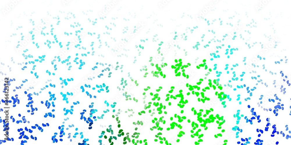 Light blue, green vector background with random forms.