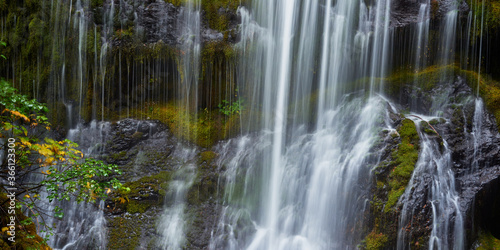 Panoramic view of the part of Panther Creek Falls in the Washington state.