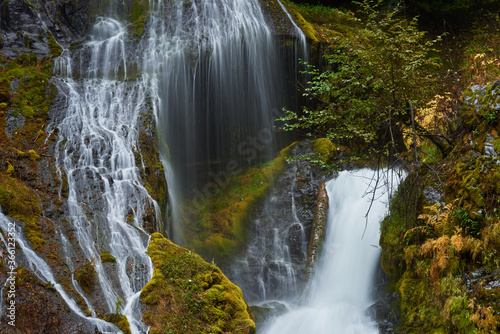 View of the part of Panther Creek Falls in the Washington state. photo