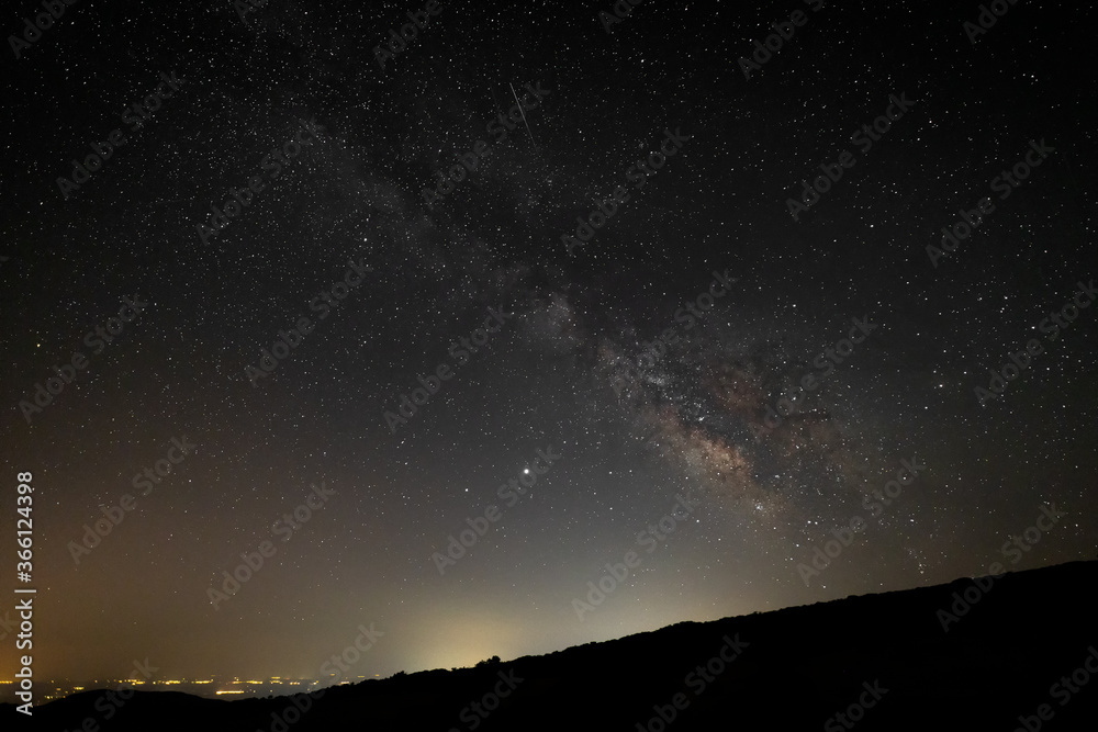 Landscape with milky way from Sierra de Tormantos. Landscape with milky way from Sierra de Tormantos.