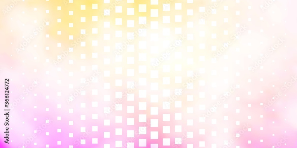 Light Pink, Yellow vector backdrop with rectangles. New abstract illustration with rectangular shapes. Modern template for your landing page.
