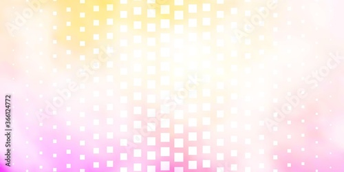 Light Pink, Yellow vector backdrop with rectangles. New abstract illustration with rectangular shapes. Modern template for your landing page.