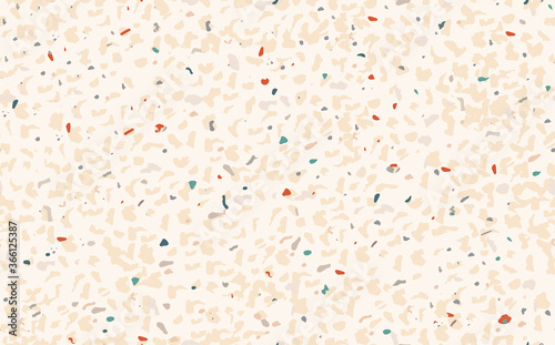 Terrazzo Seamless Pattern on Pastel Background. Vector Texture.